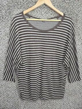 Vince Top Womens Small Brown Oversized Scoop Neck Dolman Sleeve Tee Casual